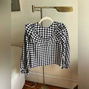 H&M Gingham Ruffled Top